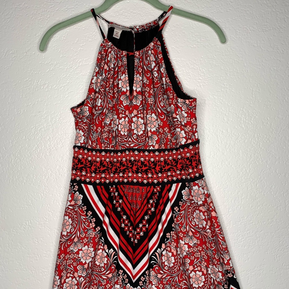 Dressbarn women’s petite red floral maxi sun dress